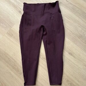 Spanx Womens Perfect Fit Ponte Pull On Stretch Straight Leg Pants Sz XL Burgundy